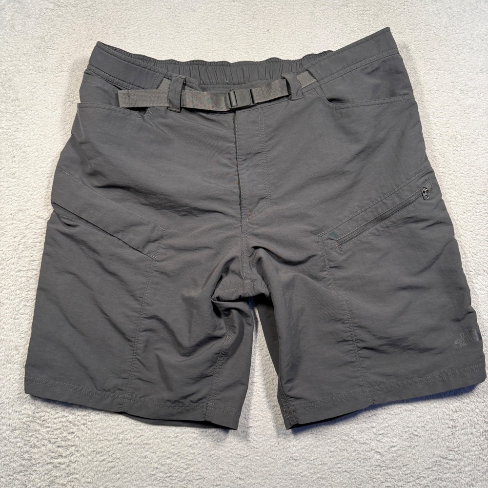 The North Face Paramount Cargo Shorts Men XL Gray Belted Hiking Gorpcore Utility